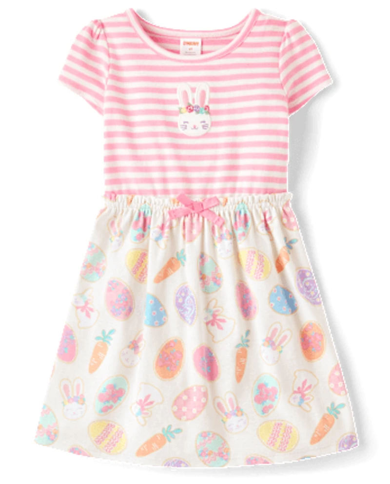 Girls Easter Egg Fit And Flare Dress - Garden Party