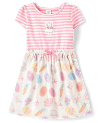 Girls Easter Egg Fit And Flare Dress - Garden Party