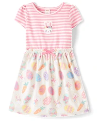 Girls Easter Egg Fit And Flare Dress - Garden Party