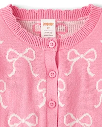 Cardigan à nœud pour fille - Blushing Blooms