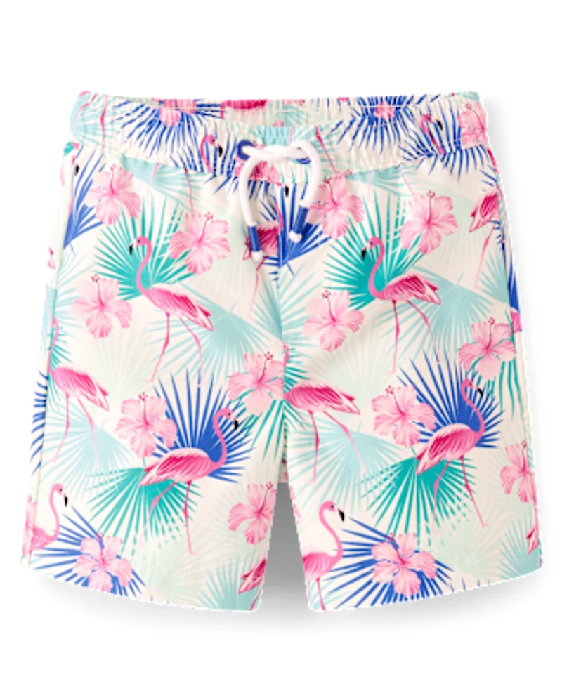 Boys Flamingo Swim Trunks