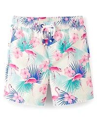 Boys Flamingo Swim Trunks