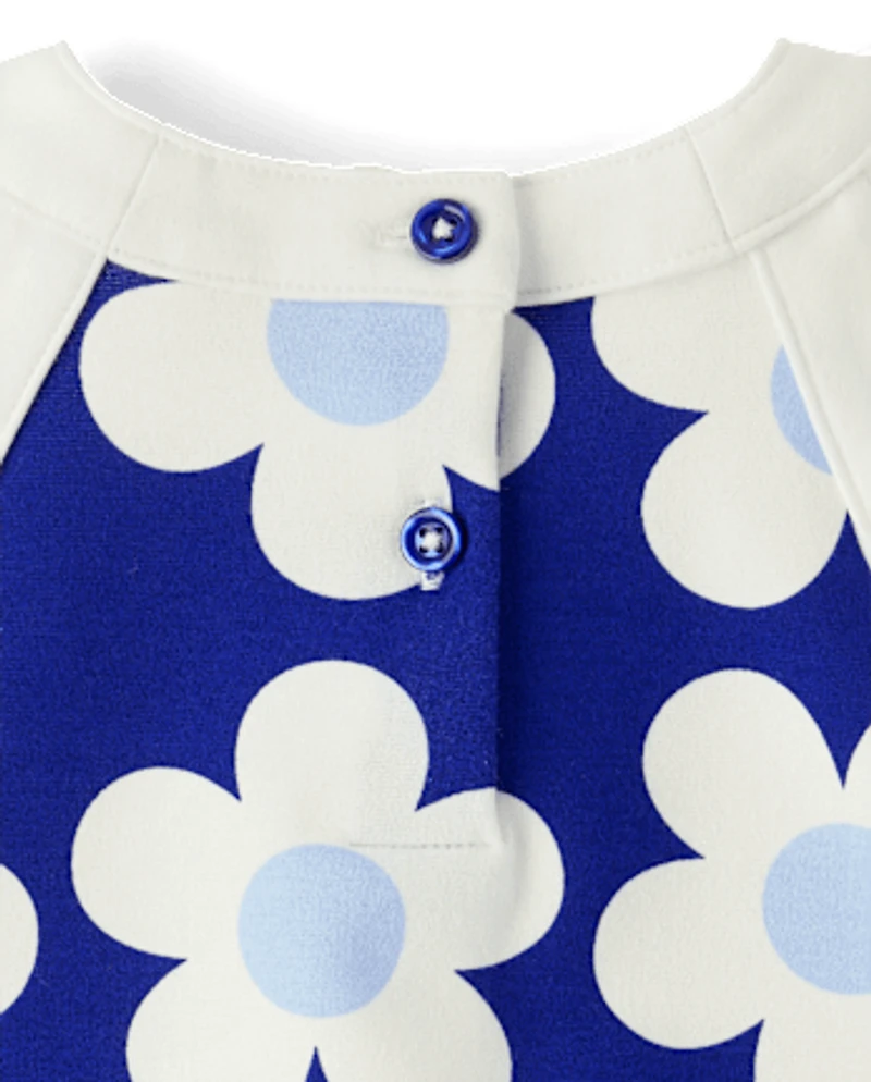 Girls Floral Halter Shift Dress - Blue Belle