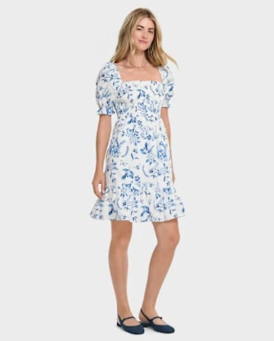 Womens Mommy And Me Floral Bird Tiered Dress - Blue Belle