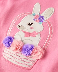 Haut brodé lapin pour fille - Garden Party