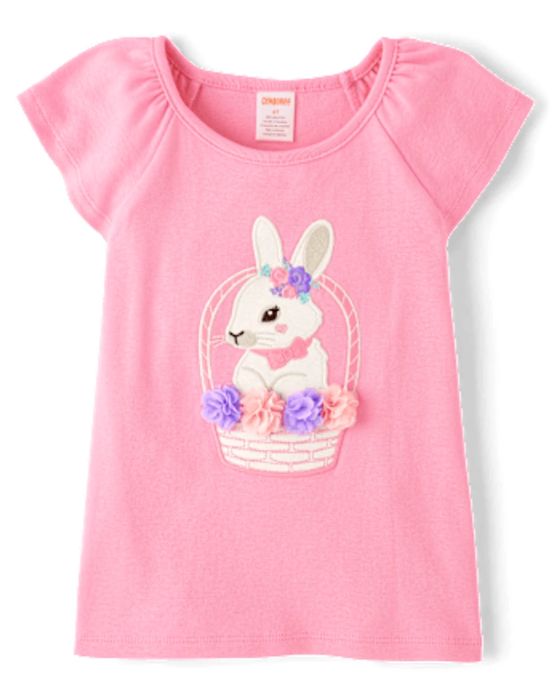 Haut brodé lapin pour fille - Garden Party