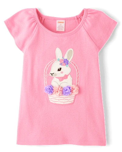 Haut brodé lapin pour fille - Garden Party
