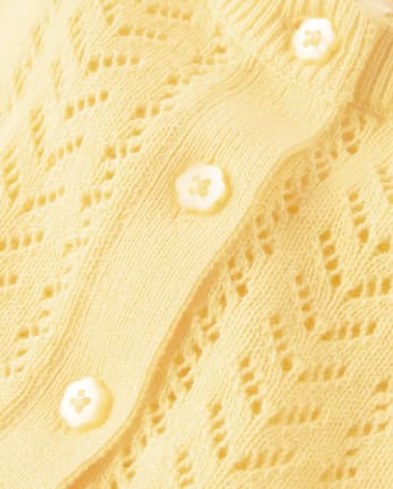 Girls Pointelle Cardigan