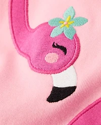 Haut dos nu à volants motif flamant rose pour fille - Seaside Palms