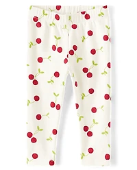 Girls Cherry Capri Leggings - Sweet Summer