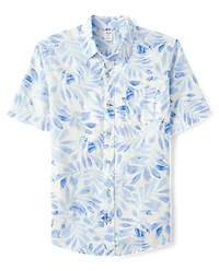 Mens Dad And Me Palm Linen-Blend Button Up Shirt