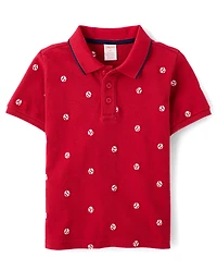Boys Embroidered Baseball Polo - Sweet Summer
