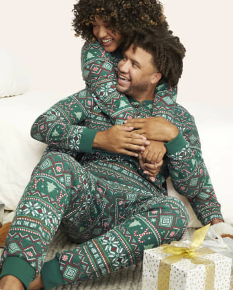 Mens Matching Family Fairisle Thermal Pajamas