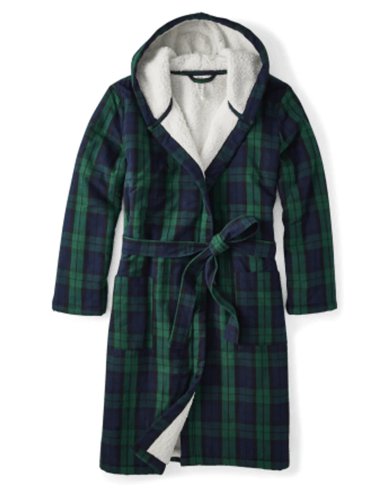 Mens Plaid Flannel Robe