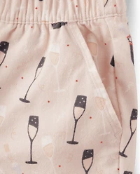 Womens Champagne Flannel Pajama Shorts