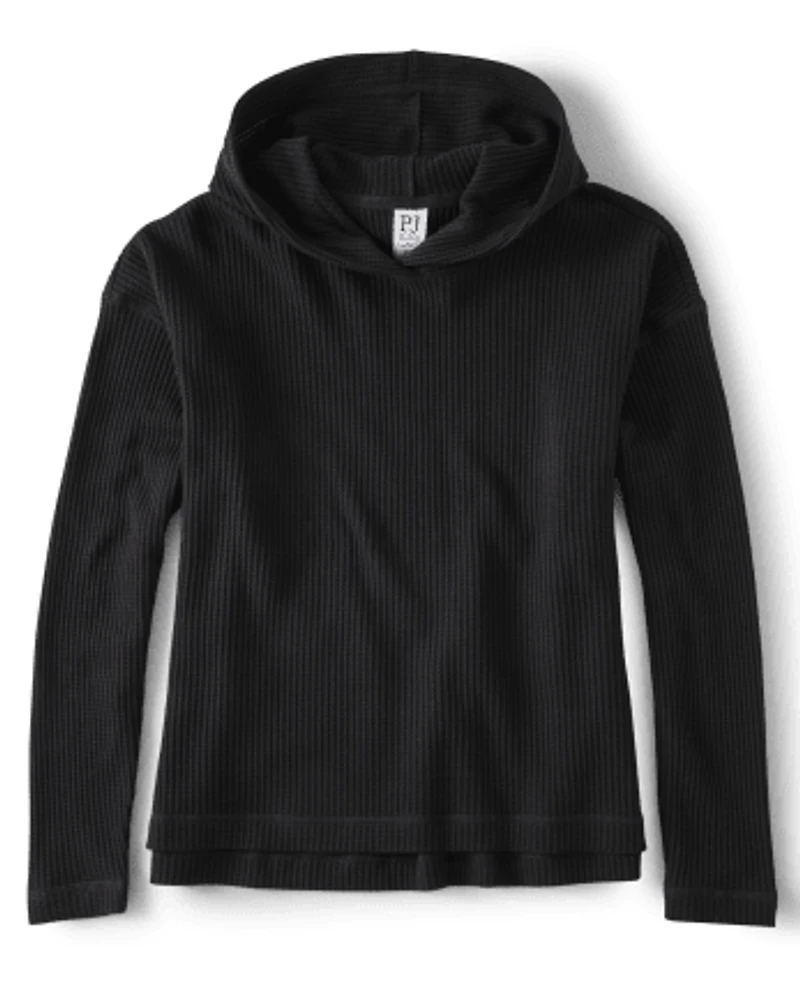 Womens Oversized Thermal Hooded Top