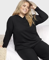 Womens Oversized Thermal Hooded Top