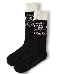 Womens Snowflake Fairisle Cozy Socks