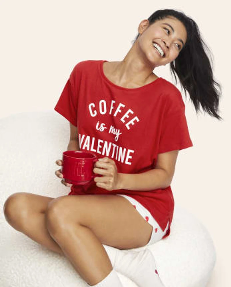 Womens Valentine's Day Graphic Sleep Tee