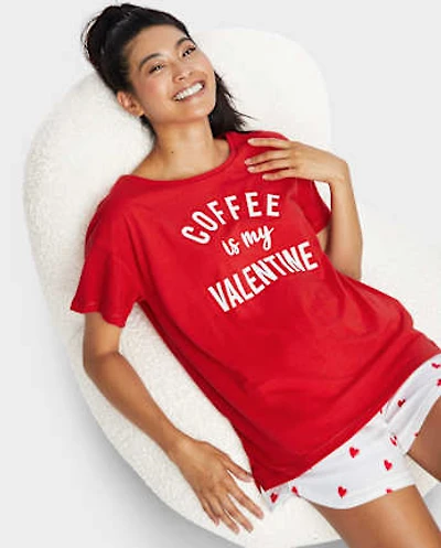 Womens Valentine's Day Graphic Sleep Tee