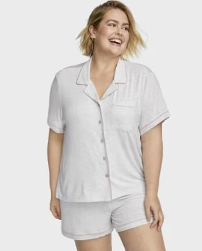 Womens Modal Pajama Top And Shorts Set