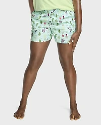 Womens Print Poplin Pajama Shorts