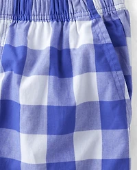 Mens Matching Family Gingham Poplin Pajama Shorts