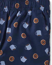 Mens Doughnut Poplin Pajama Shorts