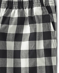 Mens Print Poplin Pajama Shorts