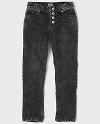 Tween Girls Button Front High Rise Girlfriend Jeans