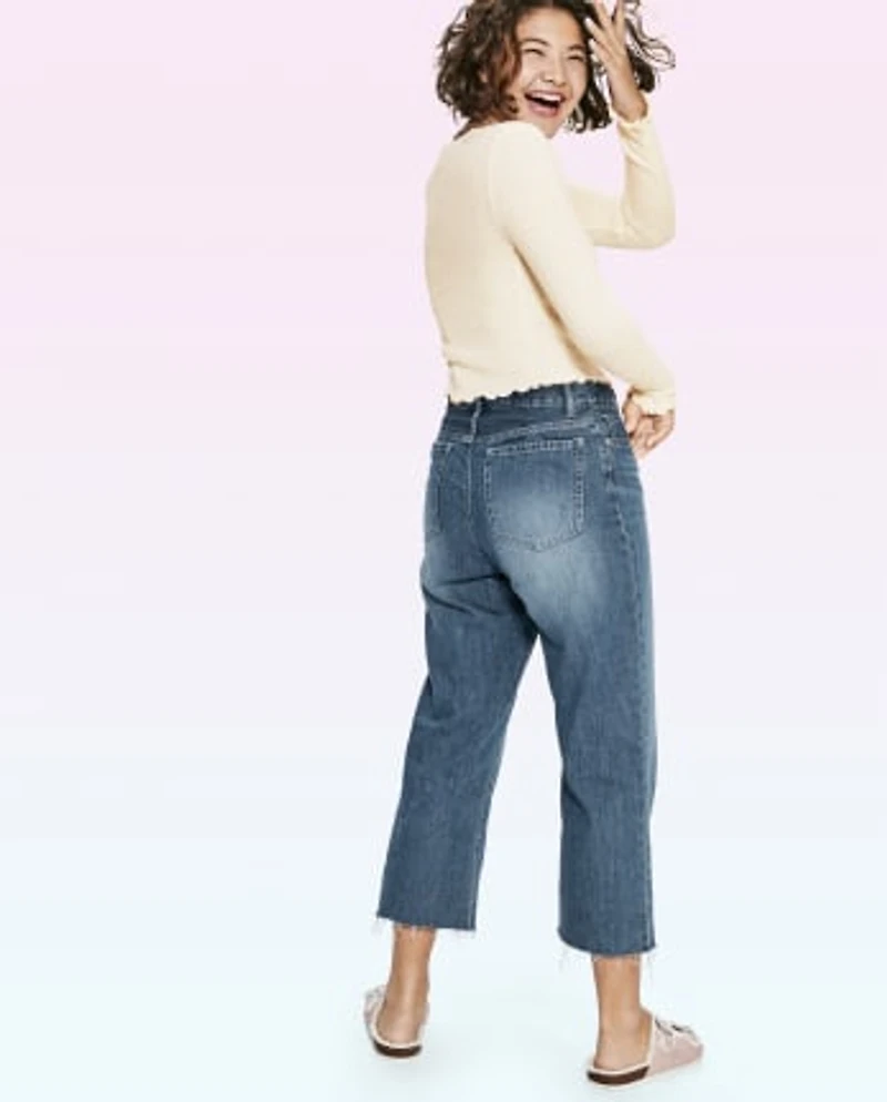 Tween Girls High Rise Cropped Flare Jeans