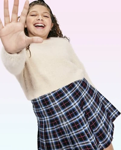 Tween Girls Plaid Pleated Skirt