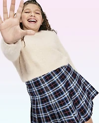 Tween Girls Plaid Pleated Skirt