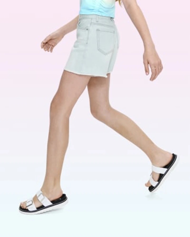 Tween Girls High Rise Denim Mom Shorts