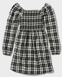 Tween Girls Plaid Smocked Dress
