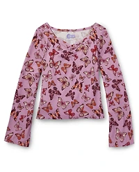 Tween Girls Butterfly Ruched Top