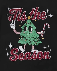 Tween Girls Christmas Tree Oversized Graphic Tee