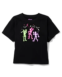 Tween Girls Cropped Oversized Graphic Tee