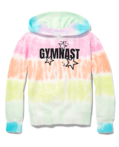 Tween Girls Tie Dye Cropped Graphic Hoodie