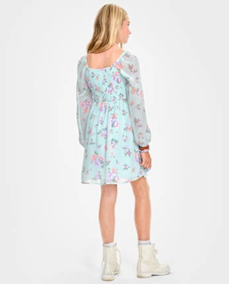 Tween Girls Floral Fit And Flare Dress
