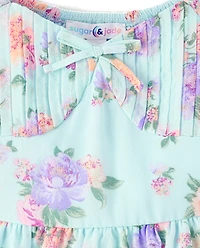 Tween Girls Floral Fit And Flare Dress