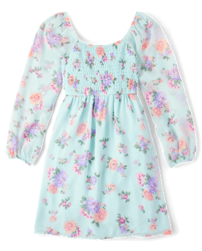 Tween Girls Floral Fit And Flare Dress