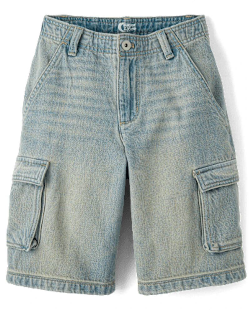 Tween Denim Baggy Cargo Jorts