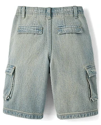 Tween Denim Baggy Cargo Jorts