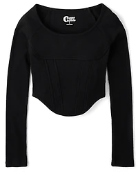 Tween Girls Ribbed Corset Top