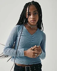 Tween Girls Stretch Lace Top