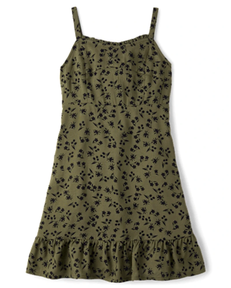 Tween Girls Floral Ruffle Dress