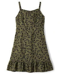 Tween Girls Floral Ruffle Dress