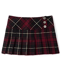 Tween Girls Plaid Pleated Skort