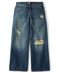 Tween Girls Rip and Repair Super Baggy Jeans